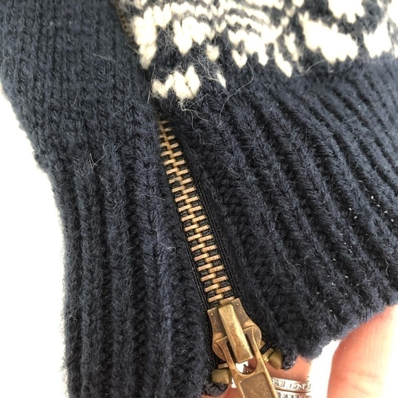 Cliché Couture Wool Knit Zipper Nordic Sweater Pull Over Size Medium - Picture 6 of 12